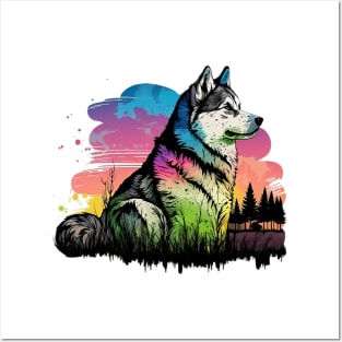 Colorful Husky Posters and Art